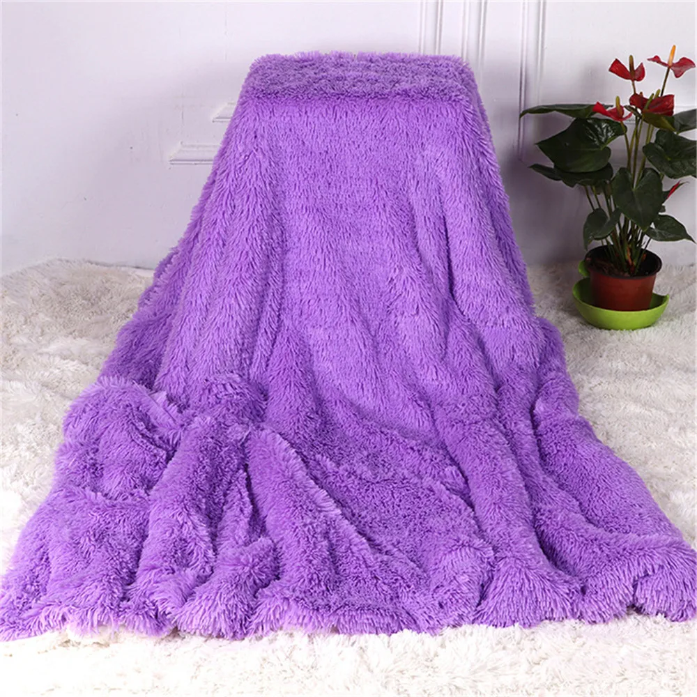 Cilected утяжеленное одеяло зимнее супер мягкое короткое плюшевое двойное одеяло утолщенное одеяло из искусственного меха пледы одеяло для кровати дивана