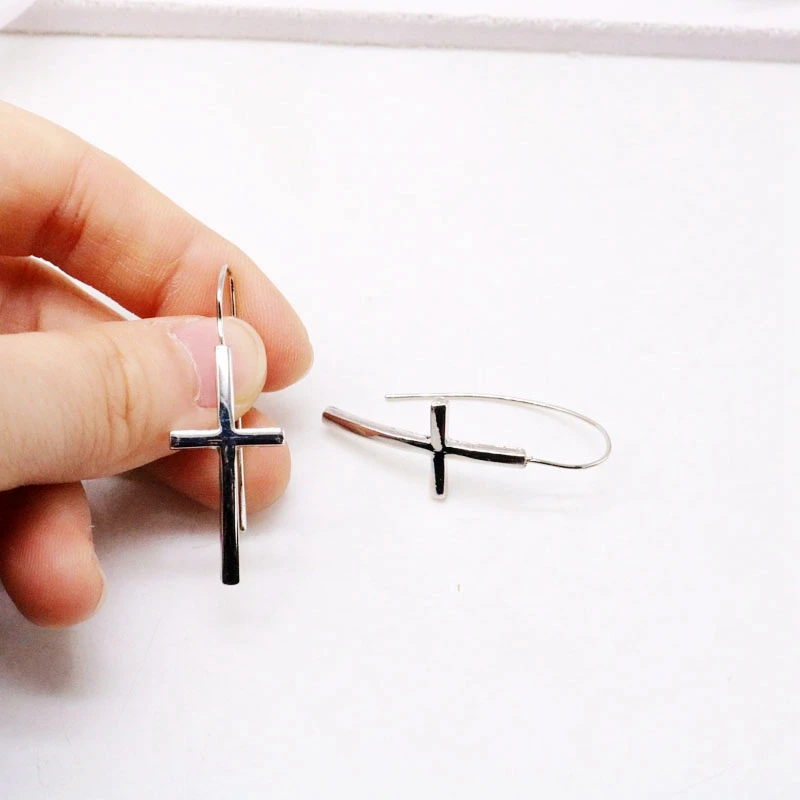 

Free Shipping Simple Design Cross Earring