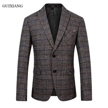 Business casual slim plaid suit jacket