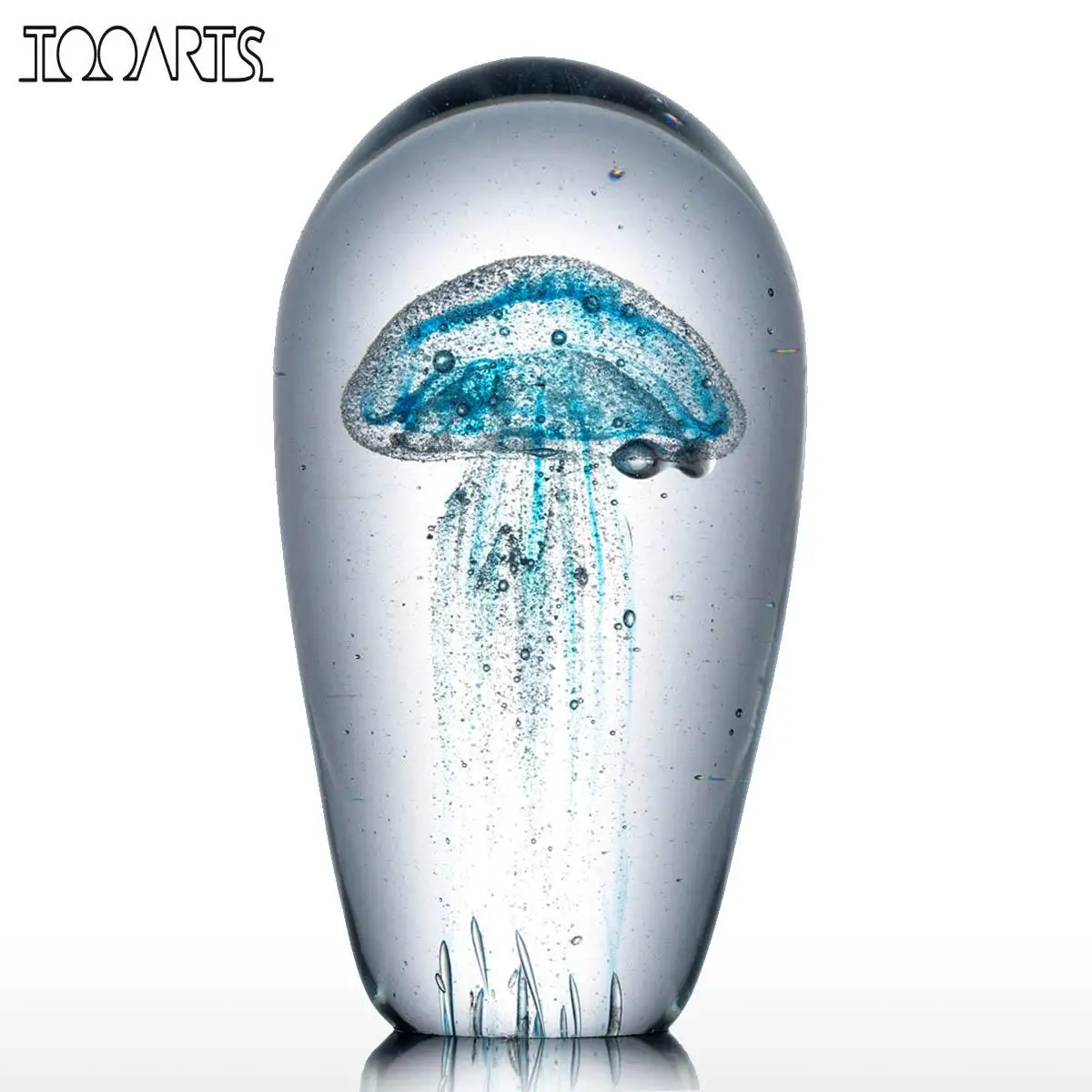 

Tooarts Blue Jellyfish Glass Sculpture Glass Jellyfish Sculpture Modern Art Favor Gift Artwork Home Decoration