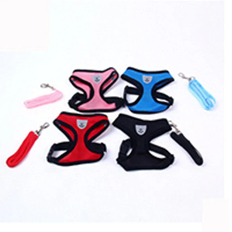 

Breathable Mesh Small Dog Pet Harness and Leash Set Puppy Cat Vest Harness Collar For Chihuahua Pug Bulldog Cat