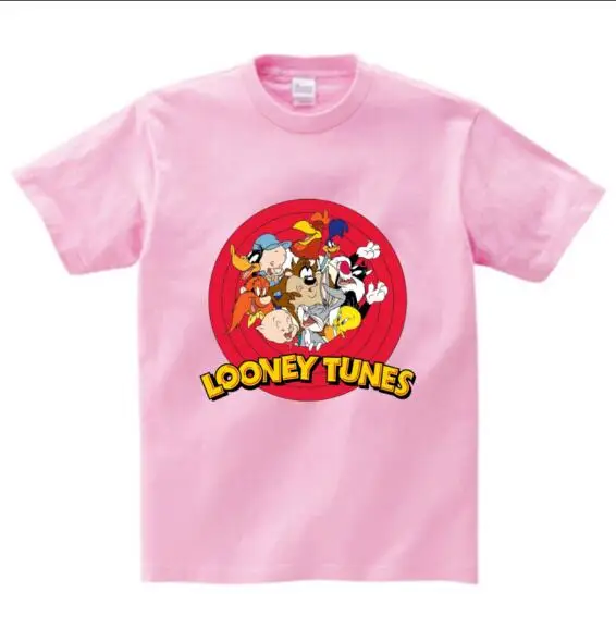 Новая футболка Looney ttunes Tasmanian Devil Sorry Not My Day To Care Футболка с принтом популярная летняя футболка с короткими рукавами для маленьких мальчиков - Цвет: Pink