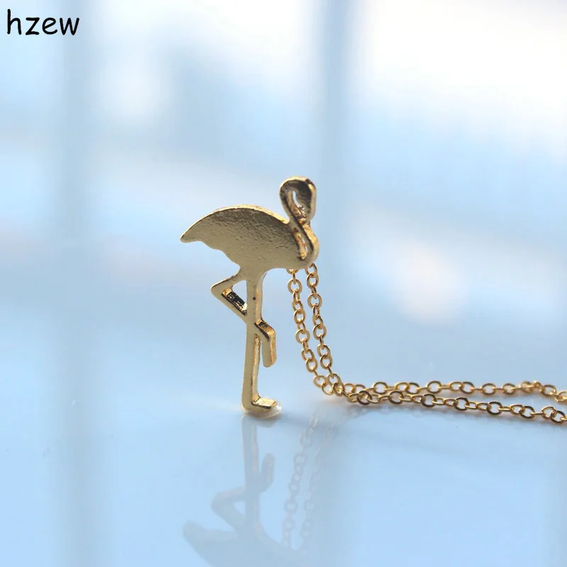 Ожерелье с фламинго hzew модное маленькое женское колье|fashion necklace|necklace fashionflamingo