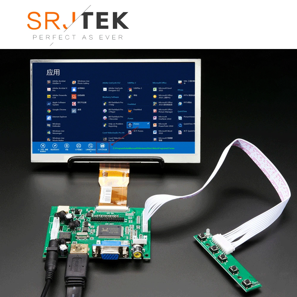 7 дюймов 1024*600 HDMI экран ЖК-дисплей с драйвером платы монитор для Raspberry Pi Banana/Orange Pi мини компьютер