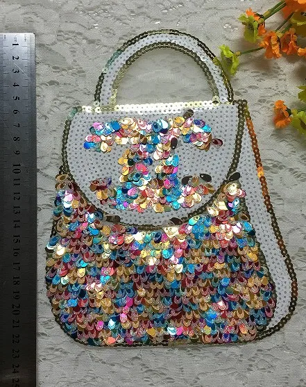 

FFLACELL 22*18CM Embroidered patches for clothing Color badge applique sequins patch diy accessories Label patchwork