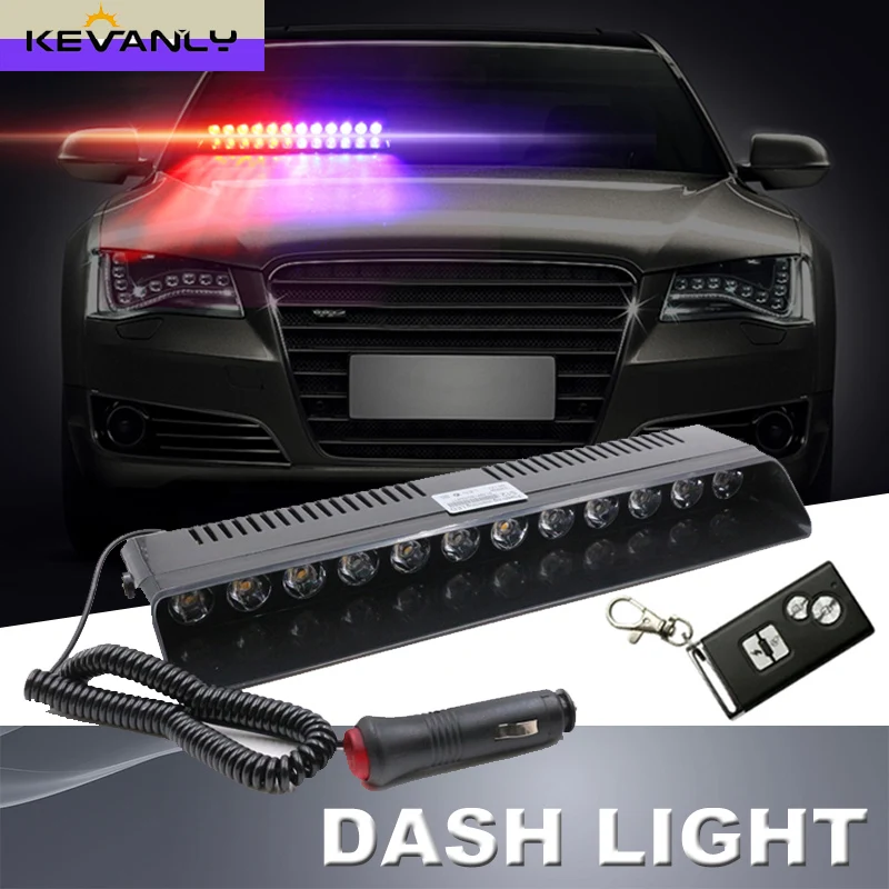 

KEVANLY Remote control Police Light strobe Flasher warning light 9 12 LED Car Truck Emergency Day Running Flash 12V strobe light