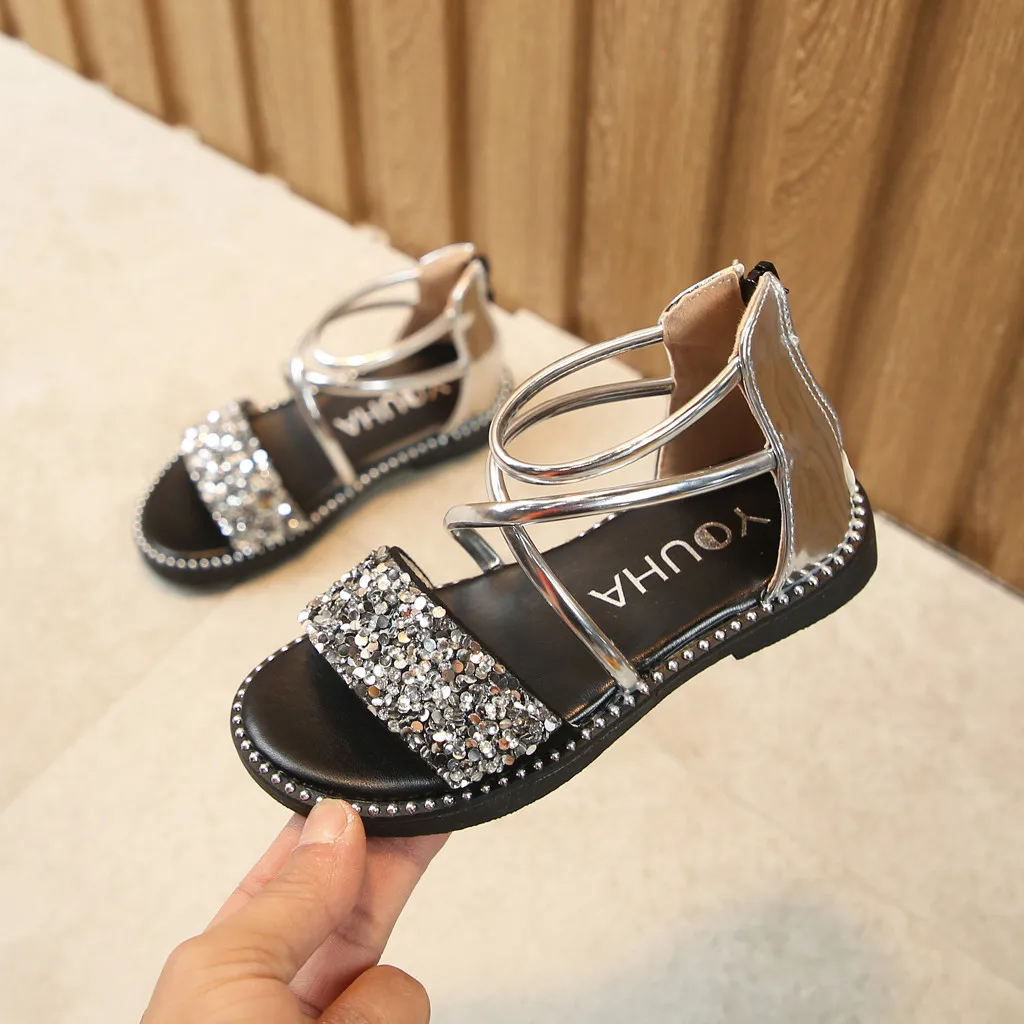 

Toddler Kids Baby Girls Summer Sequins Bling Sweet Party Princess Shoes Sandals Baby Girl beach Sandals Summer Baby Girl Shoes