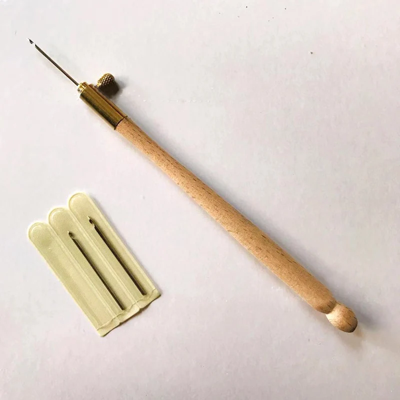 1 Набор 3 иглы тамбурный крючок для шитья DIY ремесло вышивка бисером аксессуары деревянная ручка французская вышивка вязальным крючком инструменты