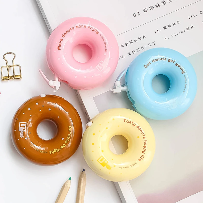 

Cute Creative Donut Correction Belt Snail Modification Tape Painting Supplies Macarons Correction With Children's Stationery