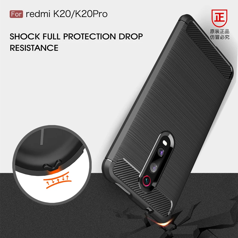 Для Xiao mi Red mi K20 Pro mi 9T Pro mi 9T K20 чехол-бампер матовый чехол-накладка противоударный мягкий силиконовый чехол из углеродного волокна и ТПУ