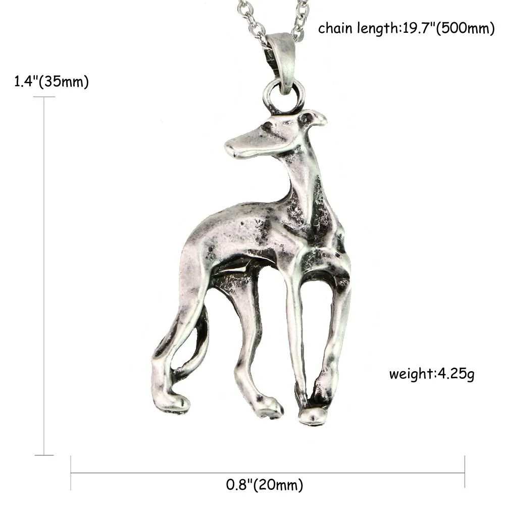 20*35 мм итальянское серое ожерелье Собака спасательная металлическая собака борзовая подвеска ювелирное изделие для гончая подарок для влюбленных A003