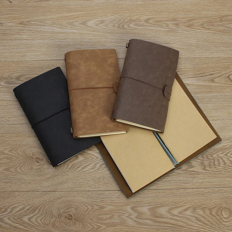 

Vintage Leather Cover Notebooks Blank Kraft Paper Diary Journals Agenda Sketchbook School Supplies Handmade Travel Notebook Gift
