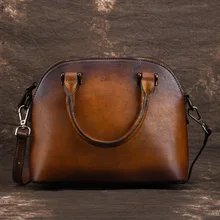 Женская сумка из натуральной кожи с ручкой сверху, цветная Сумочка в ретро стиле, простая женская сумка через плечо, сумки-мессенджеры