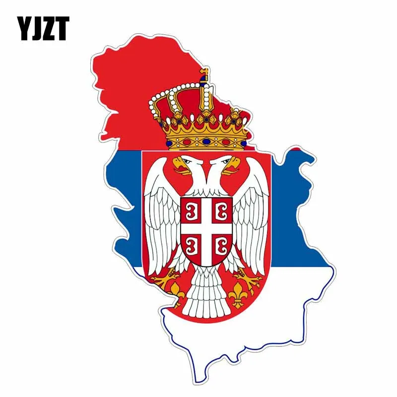 YJZT 11 см * 15 8 забавная Карта Сербии флаг Шлем Наклейка на окно автомобиля наклейка 6