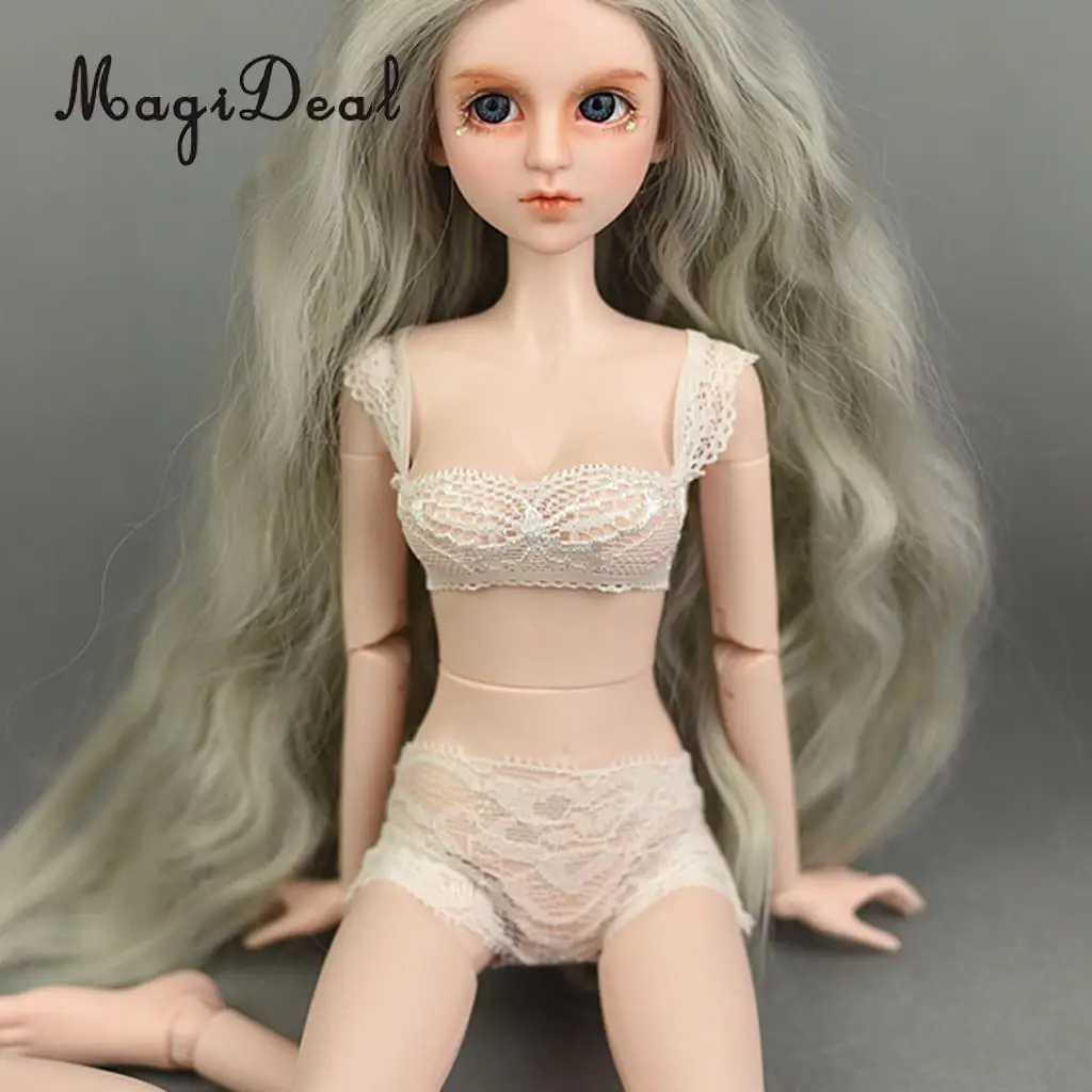Fashion White Lace Underwear Set for 1/4 BJD Night Lolita Dolls Clothes Accessories
