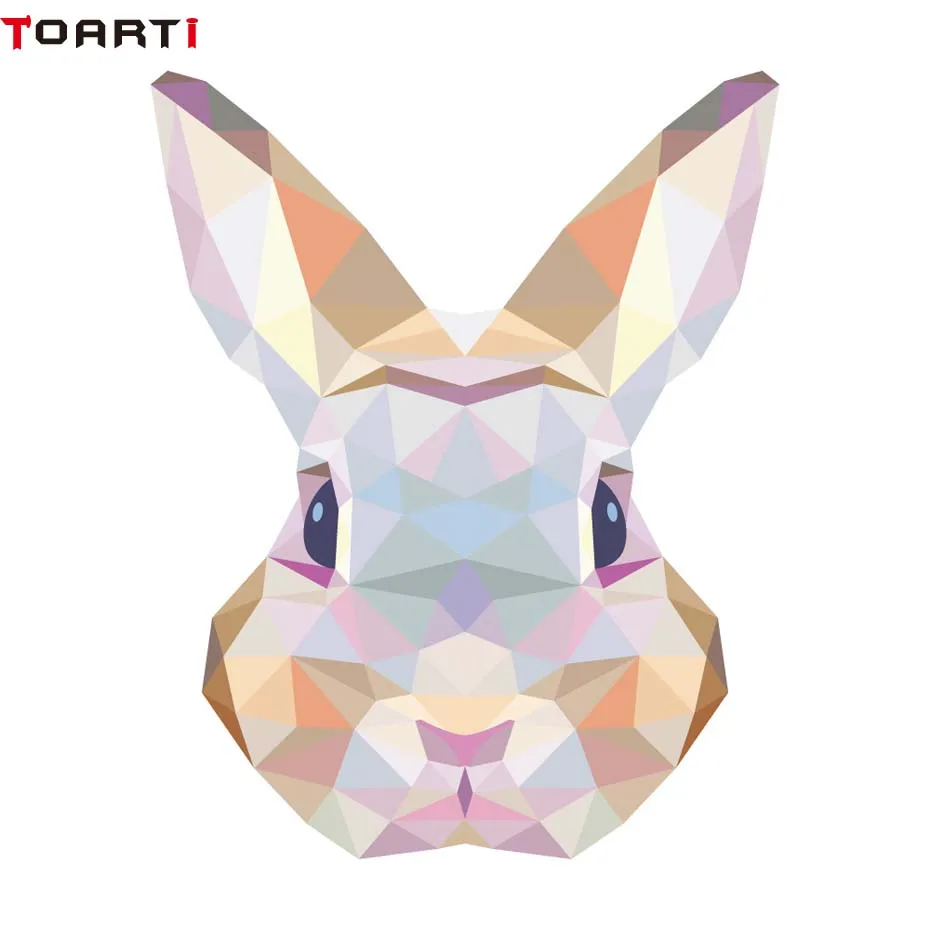 

Rabbit Head Geometry Vinyl Sticker Car Styling Waterproof Decals Motor Car Accessories Auto Bumper Sticker Car Goods 10.2X12.7CM