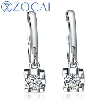 

ZOCAI NATURAL 0.36 CT CERTIFIED H/SI DIAMOND DROP DROP EARRINGS JEWELRY EARRING LEVERBACK ROUND CUT 18K WHITE GOLD E00910