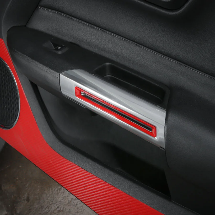 

YAQUICKA For Ford Mustang 2015 2016 2017 Up Car Interior Door Handle Frame Trim Styling Car-covers Mouldings Accessories ABS