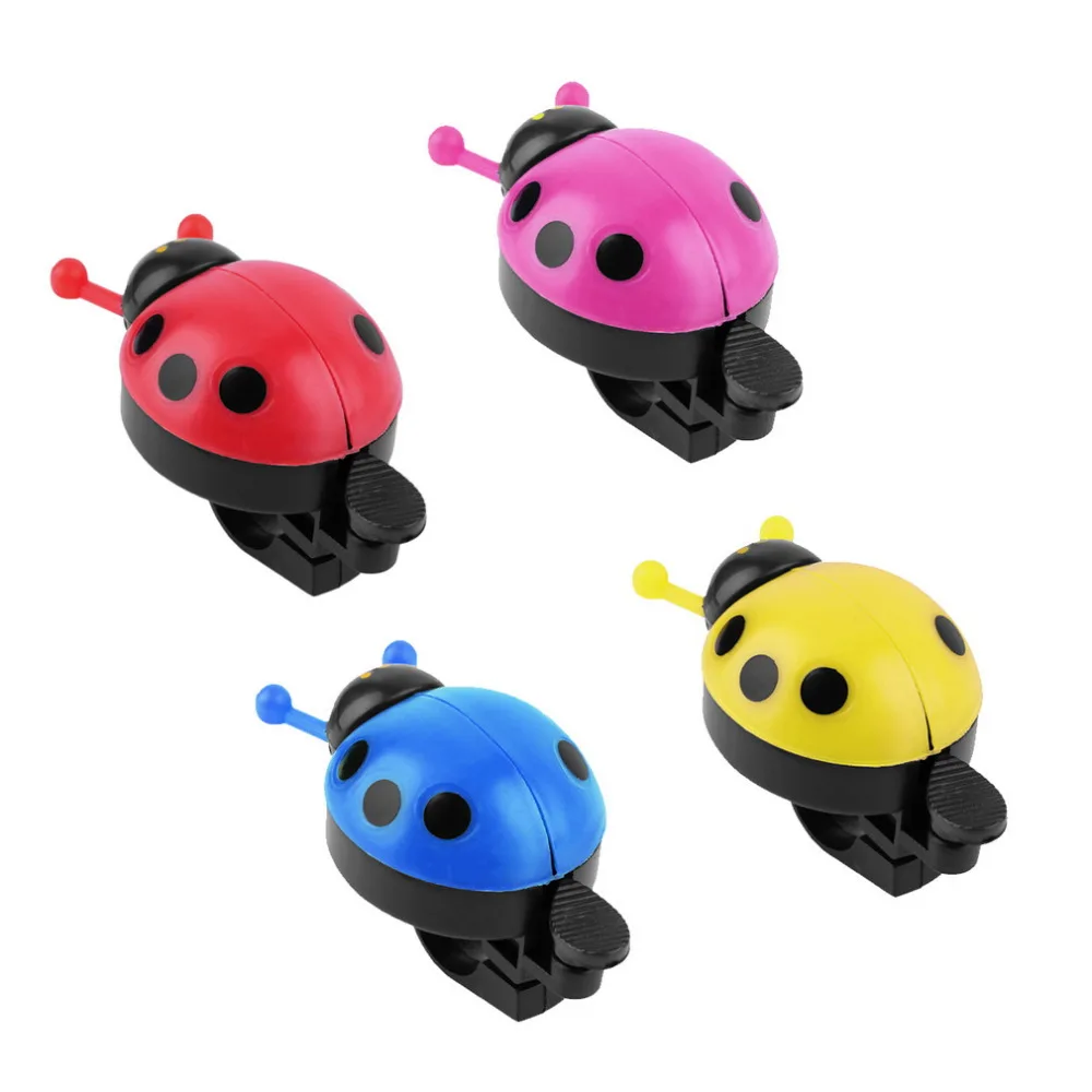 Colorful Plastic Clear and Melodious Bell Sound Lovely Kid Beetle Ladybug Ring Bell for Cycling Bicycle Bike Ride Horn Alarm