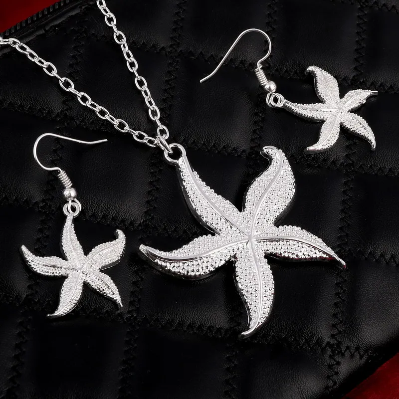 

MINHIN New Fashion Silver Jewelry Set Women Multi Styles Design Pendant Necklace Earrings Set Factory Price Charm Jewelry Sets