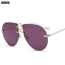 HBK Luxury Aviator font b Sunglasses b font Women Italy Brand Designer Pilot Sun glasses font