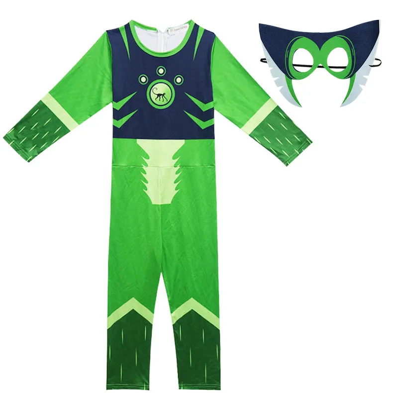 

Green Wild Kratts Cosplay Costume Boy Jumpsuits&Mask 2PCS Kids Halloween Fancy Dress Children Wild Kratts Costumes Streetwear