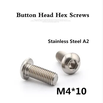 

1000pcs/lot ISO7380 M4*10 A2 Stainless Steel Hexagon Socket Button Head Screws