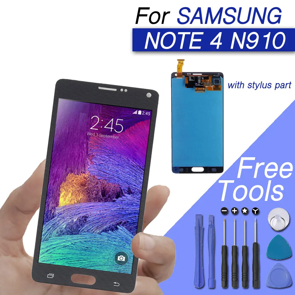 

PrepairP LCD for samsung note 4 LCD touch screen for samsung galaxy note 4 display n910 n910f n910v lcd screen assembly