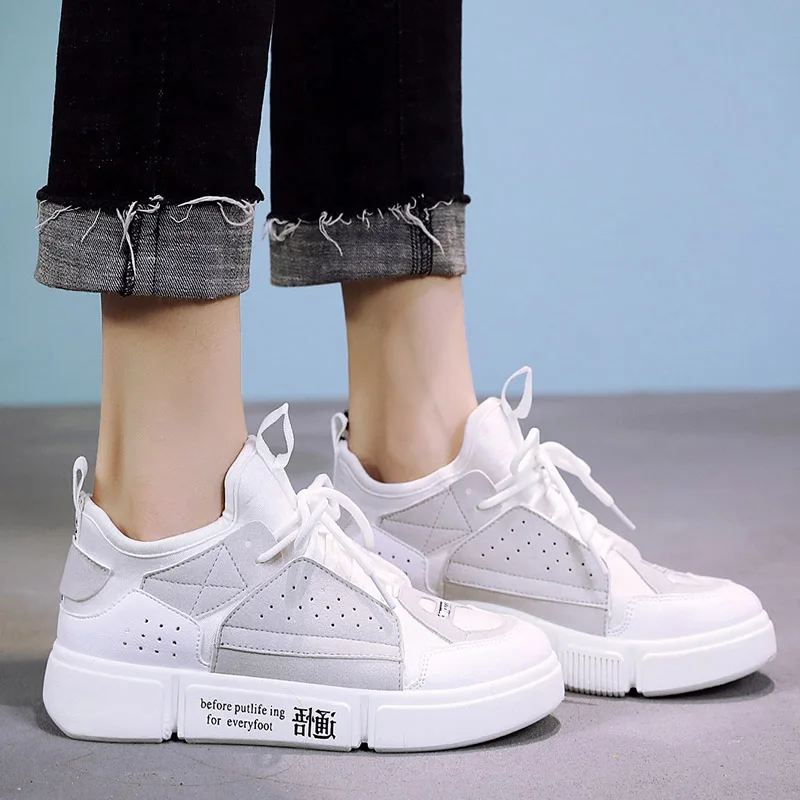 ~ (11).Women Sneakers Nice New Spring Summer Flats Women Shoes lace-Up Platform Breathable Fashion Mixed Color Women Casual Shoes 