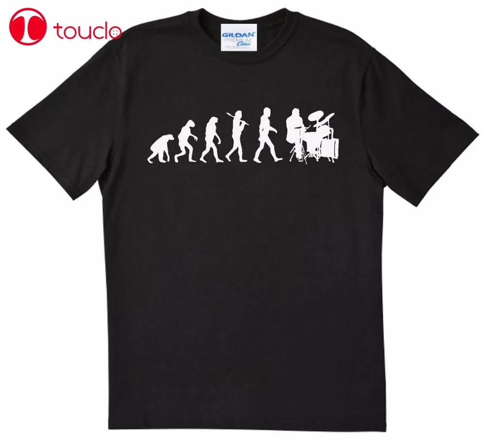 

2019 Men's Color Muscle Shirt Evolution Drum Drum Set Drumstick T-Shirt Black 80S Tee Shirt Sweater
