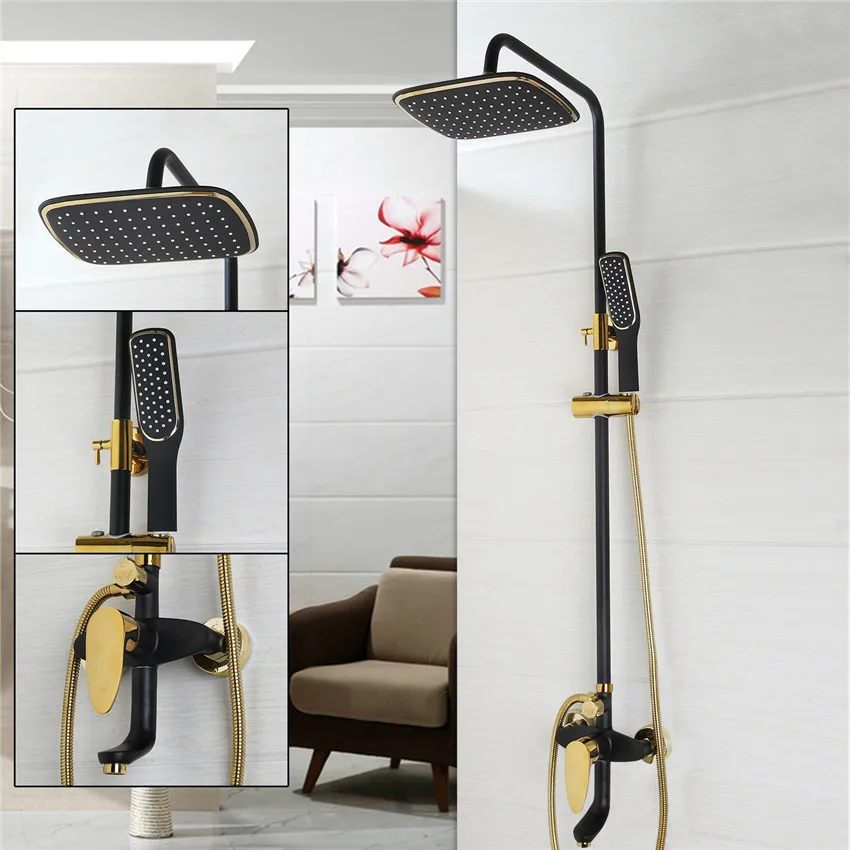 Bathroom Luxury Oil Rubbed Bronze with some golden polished Shower