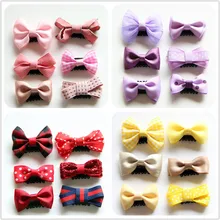 Novo design bebê mini artesanal pano bowknot grampos de cabelo crianças com pouco cabelo recém-nascidos meninas acessórios para o cabelo do bebê hairpins j19
