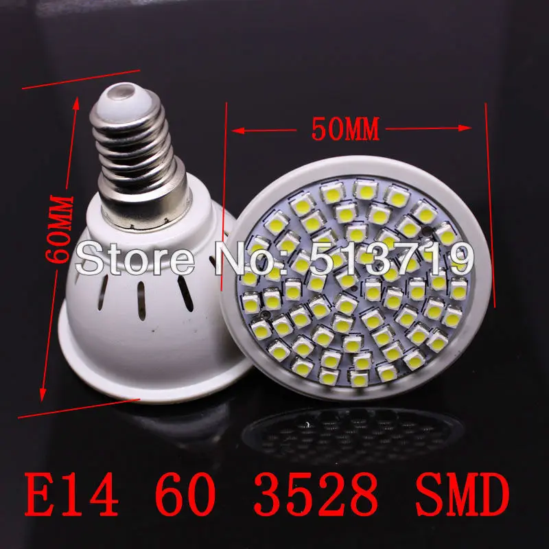 E14 60 SMD 3528LED 5W Warm White home led bulbs En...