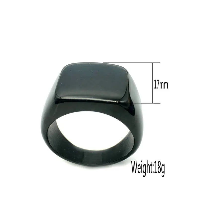 Gold Filed Smooth Mens Boys Mirror 316L Stainless Steel Signet Ring Simple Elegant Round Smooth Men Rings R-102