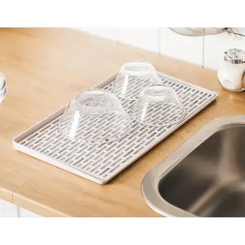 

Adeeing Multifunctional Rectangular Double Layer Drain Tray for Fruit Tea Cup Storage
