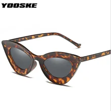 YOOSKE, винтажные, сексуальные, кошачий глаз, солнцезащитные очки, для женщин, модный бренд, дизайн, черный, леопард, солнцезащитные очки, оттенки, UV400, женские, зеркальные