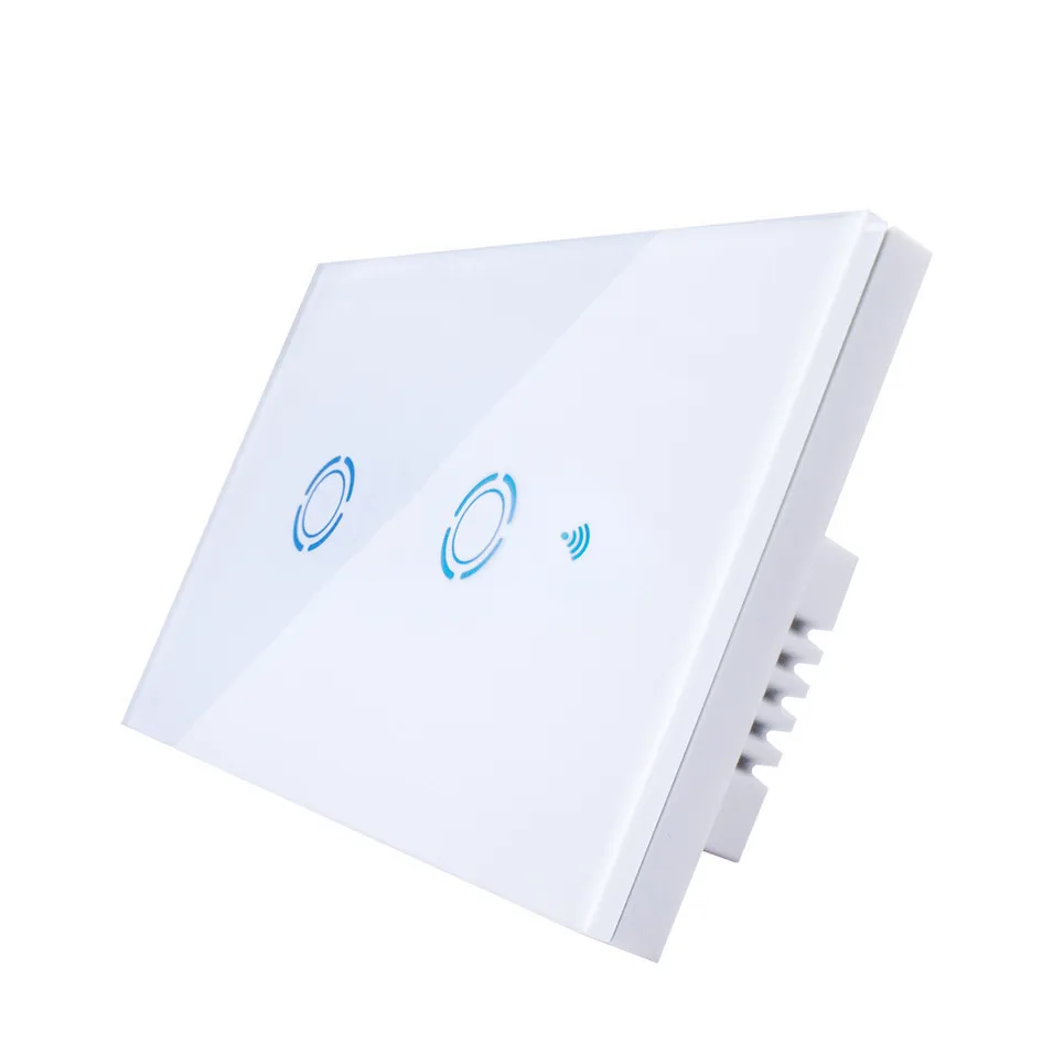 New Ewelink App US Type 2 gang wall light wifi switch, touch control panel, wifi remote control via smart phone, work with Alexa-12