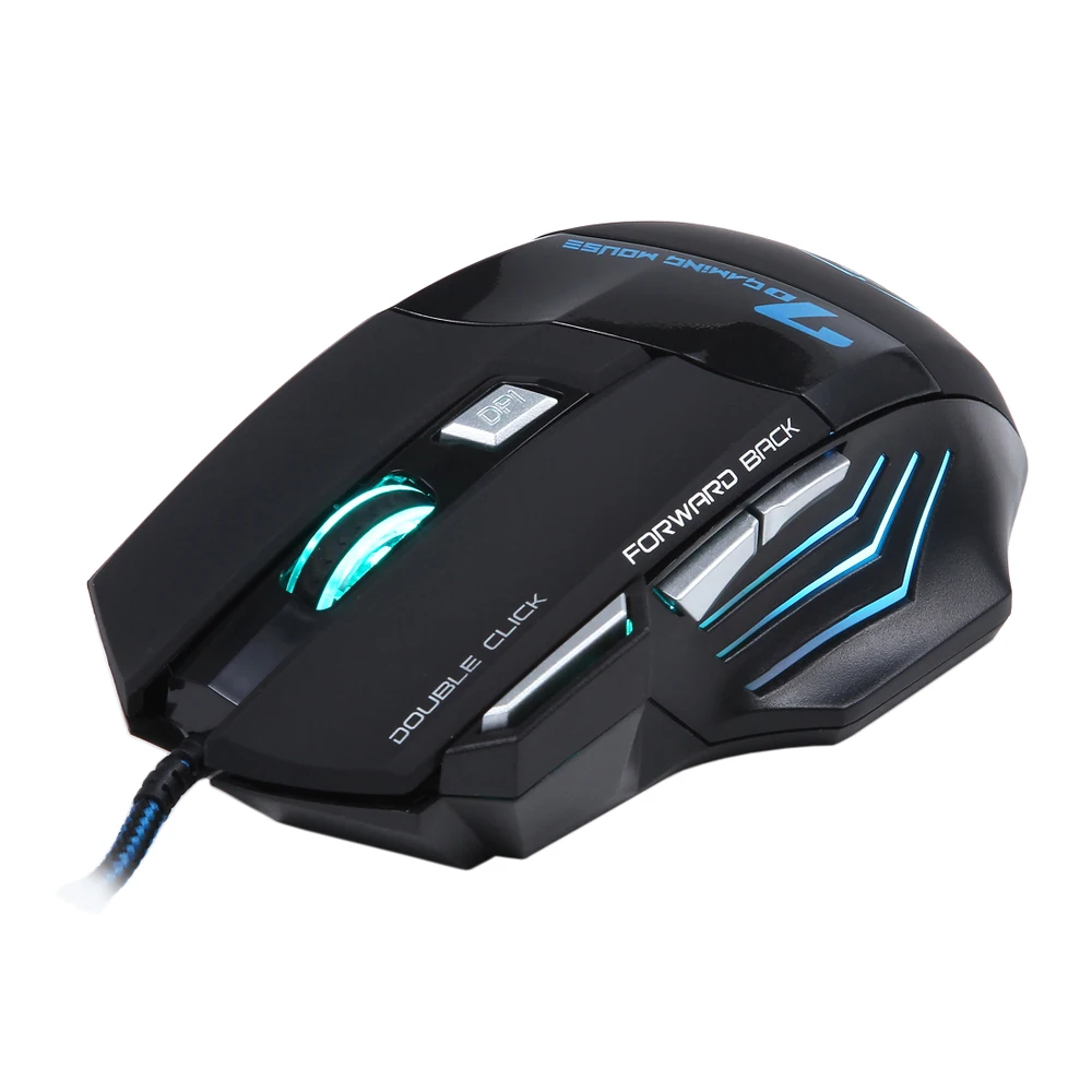 Professional Gaming mouse 7 кнопок Регулируемая dpi 1000/1600/3200/2400 большая игровая мышь для