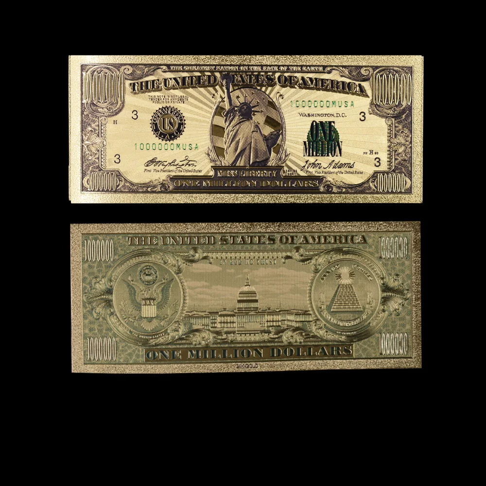 США 1 USD золотые денежные купюры мир деньги Реплика золотые банкноты из фольги бизнес и подарки на день рождения - Цвет: style 10