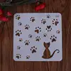 Cat w/ Footprint Template Layering Stencil for Walls Scrapbooking/photo Album Decorative Embossing DIY Paper Cards Craft Stencil ► Photo 2/6