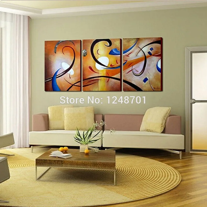 

3 Pcs Modern Abstract Oil Painting Contemporary Wall Art Large Art Paintings For Office Lobby Wall Decoration 100% Hand Painted