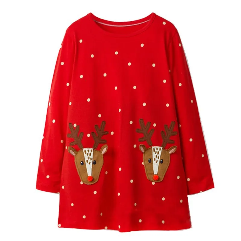 

Christmas Dress Lol Party Clothes Unicornio Kids Dresses for Girls Autumn Dress Long Sleeve Deer Pattern Toddler Princess Dress