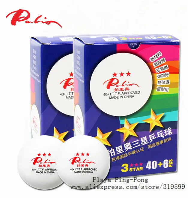 

12 pcs/lot Palio New Material Plastic 40+mm ITTF Approved 3-Star Table Tennis Balls Ping Pong Balls Seamless
