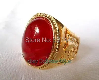 

Wholesale FREE SHIPP >Wonderful Beautiful red stone stone men's ring size:9#