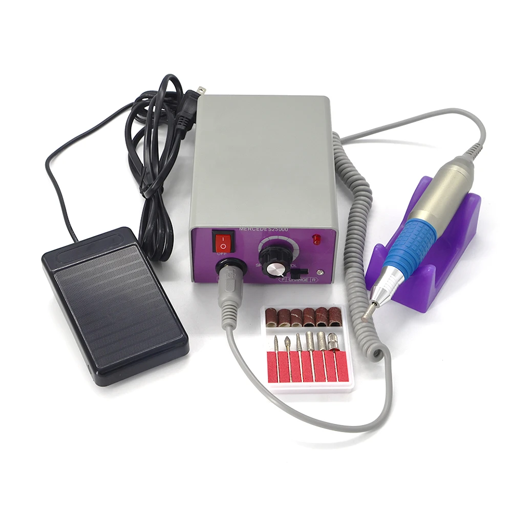 

Gray and purple combined with fashion design Professional Electric Nail Machine Manicure equipment with 6x Nail Drill Bits