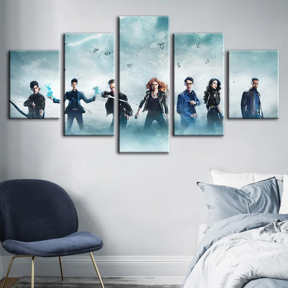 

Wall Art Modular Canvas Home Decoration Shadowhunters Season 3 Movie Picture Hd Prints Poster Living Room Painting Cuadros Frame