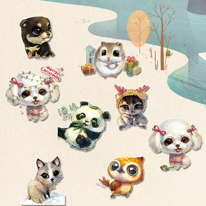 

1 PCS Painting Animals Series 2 Badges for Clothing Acrylic Badges Kawaii Icons on The Backpack Pin Brooch Badge