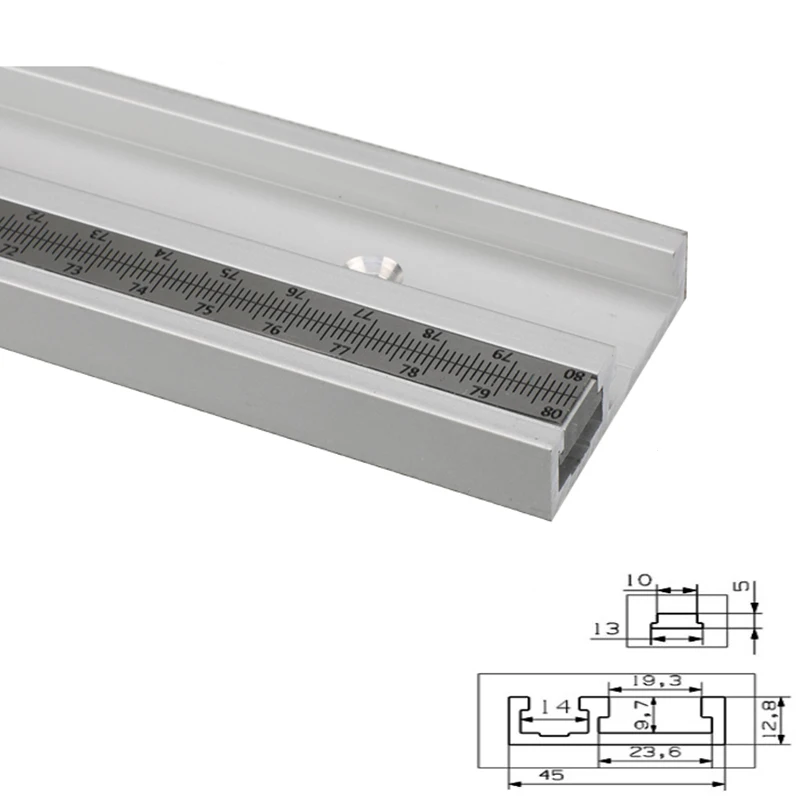 45 мм t-треки с Метрическая линейка стандартные алюминиевые слот направляющая для резки джиг приспособление Деревообработка DIY инструмент
