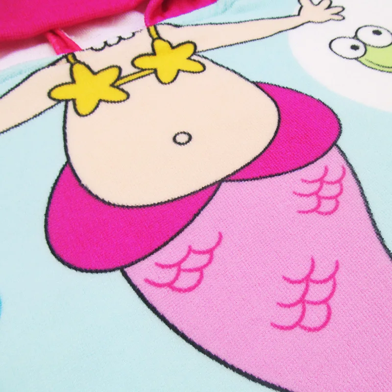 Пляжное полотенце из микрофибры для детей, милый плащ с капюшоном и рисунком животных для маленьких мальчиков и девочек, детское купальное полотенце 60x60 см