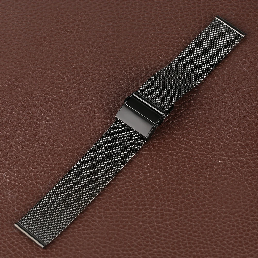 2018 New Arrival 182022mm Black Silver Watch Band Replace Stainless Steel Bangle Band High Qulity Bracelet for Women Men (11)